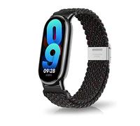 MiRowy Correa Compatibile con Xiaomi Smart Band 10, Mujer Hombre Elástica Correa Deportiva Trenzada Ajustables Nailon Suave Pulseras de Repuesto para Xiaomi Smart Band 9/Mi 8 - Estrella Negro