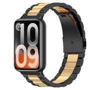 MiRowy Correa de Metal para Xiaomi Smart Band 10 Pro/Xiaomi Smart Band 9 Pro/Mi 8 Pro, Acero Inoxidable Pulseras de Repuesto, (Oro/Negro)