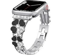 MiRowy Correa Metal para Apple Watch Series 10 42 mm/9/8/7 41 mm/Watch SE 2/1 40 mm, Bling de Diamantes Correa de Acero Inoxidable para Apple Watch Series 6/5/4 40 mm/3/2/1 38 mm, Plata