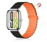MiRowy Silicona Correa Compatible con Xiaomi Redmi Watch 6 / Redmi Watch 5/4, Silicona con Cierre de Pulseras de Repuesto para Xiaomi Smart Band 10 Pro/Mi Smart Band 9 Pro/Mi 8 Pro, Negro/Naranja