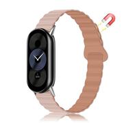 MiRowy Silicona Correa para Xiaomi Smart Band 10, Magnética Silicona Pulseras de Repuesto para Xiaomi Mi Band 9/8 (Rosa)