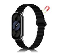 MiRowy Silicona Correa para Xiaomi Smart Band 10, Magnética Silicona Pulseras de Repuesto para Xiaomi Mi Band 9/8 (Negro)
