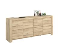 Miroytengo Aparador comedor City color Roble Kronberg 197x82x43 cm Comedor Moderno Madera Claro -