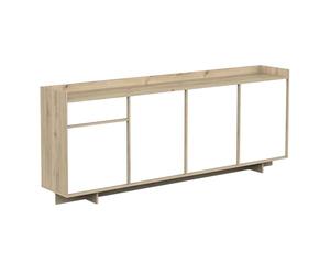 Miroytengo Aparador Lead 1 Cajón 4 Puertas 3 Estantes Roble Artisan y Blanco Melamina 210 cm Salón Moderno