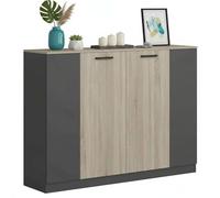 Miroytengo Aparador Oficina Estudio NibisEstilo Industrial Roble Sonoma y Antracita 160 cm