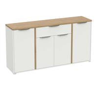 Aparador salón acces 4p roble hamilton y blanco mate 161 cm 161 cm