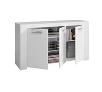 Miroytengo Aparador Salón Comedor 3 Puertas Ambit Estilo Contemporáneo Color Blanco Artik Mate 144 cm