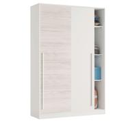 Miroytengo Armario 2 puertas correderas en blanco artik y blanco velho dormitorio matrimonio juvenil 200x120x50 cm
