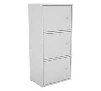 Miroytengo Armario Auxiliar 3 Puertas, Almacenamiento para Salón Comedor Plea Blanco Mate 42x92x29 cm