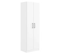 Miroytengo Armario Auxiliar Multiusos Alto con 2 Puertas Abatibles y 4 Espacios Interiores en Color Blanco Mate 61x170 cm