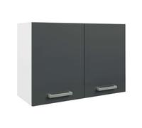 Miroytengo Armario Colgante de Cocina, Escurreplatos de Pared con Dos Puertas Blanco y Gris Brillante 80x55x33 cm
