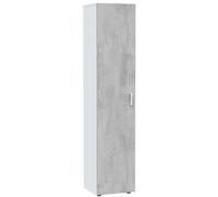 Miroytengo Armario Columna para Cocina Despensa Multiuso Color Blanco y Gris Cemento 41x182 cm