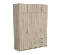 Miroytengo Armario Dormitorio Ghost 8 Puertas y 2 cajones Melamina Color Roble Kronberg 158x51 cm