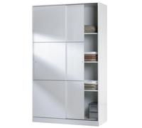 Miroytengo Armario dormitorio Grande con puerta Corredera en color Blanco brillo habitación 120x200x50 cm Blanco -