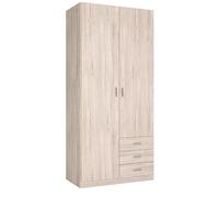 Miroytengo Armario Dormitorio Habitación Roma 2 Puertas 3 cajones en Color Roble Sahara 216x100x53 cm