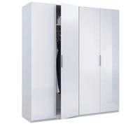 Miroytengo Armario grande en blanco con cuatro puertas habitación dormitorio 180x200x52 cm