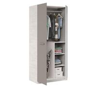 Miroytengo Armario Juvenil 2 Puertas Color Blanco Alpes y Marrón Basalto Melamina 90x200 cm