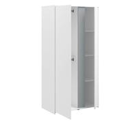 Armario Juvenil Germain 2 Puertas, 90cm en Blanco Mate y Gris, Melamina Moderno y Funcional