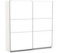 Miroytengo Armario Moderno Dormitorio con 2 Puertas Correderas y Barra para Perchas en Blanco Mate 203x195 cm