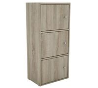 Miroytengo Armario Multiusos 3 Puertas, Mueble Almacenamiento Salón Plea Roble Sonoma 42x92x29 cm