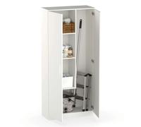 Miroytengo Armario Multiusos Escobero 1 Estante Superior regulable en Altura Blanco Melamina 180x80x35 cm