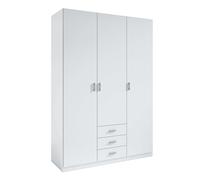 Miroytengo Armario ropero Roma 3 Puertas 3 cajones Color Blanco vestidor habitación Dormitorio 216x149x53 cm