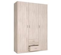 Miroytengo Armario ropero Roma 3 Puertas 3 cajones Dormitorio habitación Color Sahara Moderno Mueble 150x215 cm