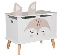 Miroytengo Baúl Infantil Fox Douceur con Almacenamiento Abierto Color Blanco y Roble 53 cm