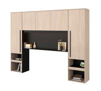 Miroytengo Cabecero Dormitorio Principal Puente John en Varios Colores 265x40x203 cm Negro/ Madera - 265x40x203 cm 265x40x203 cm