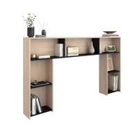 Miroytengo Cabecero Thalos de Dormitorio Estilo Industrial en Color Roble Jackson y Negro con 7 Estantes 182x104x22 cm