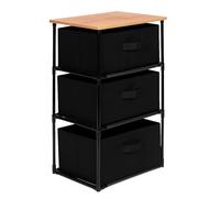 Miroytengo Cajonera de Armario Auxiliar Interior Roda 3 Cajones Tela Roble Cambrian y Negro 40x68x30 cm