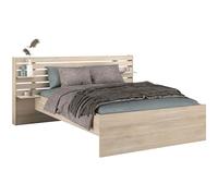 Miroytengo Cama de Matrimonio con cabecero en Color Roble Japonés 135-140x200 cm