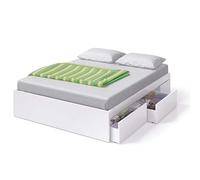 Miroytengo Cama de Matrimonio Honeymoon Dormitorio con 4 Cajones Estilo Contemporáneo en Color Blanco Artik 150x190 cm