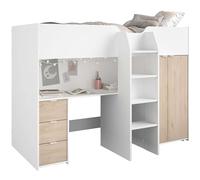 Miroytengo Cama Funny Dormitorio Juvenil o Infantil en Color Roble Jackson Y Blanco Mate 203x146x95 cm