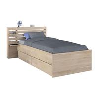 Miroytengo Cama Juvenil Eik con 2 Cajones Inferiores Roble Japonés 90x190-200