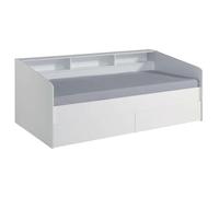 Miroytengo Cama Juvenil Style Color Blanco con cajones y estantes Personalizables habitacion Infantil Moderna 80x203x113cm