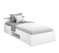 Miroytengo Cama Juvenil Village 2 Cajones 1 Hueco Blanco y Gris Dormitorio habitación Infantil 90x200 cm