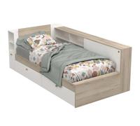 Miroytengo Cama Life con Almacenaje Dormitorio Juvenil Negro y Roble Kronberg 90x190-200 cm