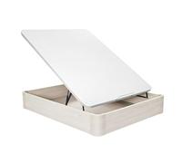 Miroytengo Canapé 135x190 cm Raso Blanco Ártico melamina Base tapizada Tela 3D Refuerzos Acero bisagras hidráulicas Altura Interior 28 cm