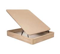 Miroytengo Canapé 90x190 cm Raso Roble Cambrian melamina Base tapizada 2 bisagras hidráulicas Tirador Madera Maciza 28 cm Interior