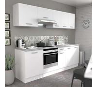 Miroytengo Cocina Modular Completa Color Blanco EKO melamina con encimamera incluida 240 cm Ancho