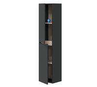 Miroytengo Columna de Baño Suspendida Lotto Estilo Contemporáneo Color Gris Antracita y Roble Baño Moderno