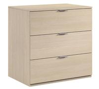 Miroytengo Cómoda 3 Cajones color Roble Sinfonier Dormitorio habitación matrimonio estilo moderno medidas 80x77x38 cm Madera Claro -