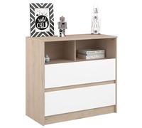 Miroytengo Cómoda Child Color Roble Jackson y Blanco Mate Cómoda Cambiador Infantil Estilo nórdico