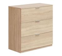 Miroytengo Cómoda Dormitorio Matrimonio 3 Cajones Color Roble Canadian 80x77x38 cm