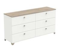 Miroytengo Cómoda Izzy Blanco Mate y Roble Kronberg 150x77cm Dormitorio Estilo Nórdico