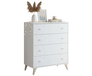 Miroytengo Cómoda Sweet en color blanco artik para dormitorio diseño moderno 95x78x40 cm Blanco -