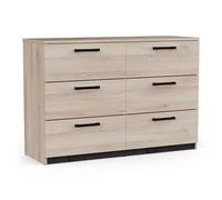 Miroytengo Cómoda Watson de Dormitorio Estilo Industrial en Color Roble Kronberg y Roble Waterford con 6 Cajones 119x81x41 cm