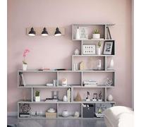 Miroytengo Conjunto 2 Estanterías Salón Color Gris Cemento (estantería baja y estantería alta)