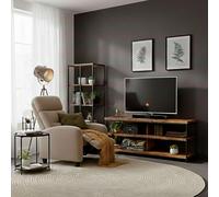 Miroytengo Conjunto 3 Muebles Salón Comedor, Pack Mueble TV, Mesa de Centro y Sillón Relax Roble y Negro